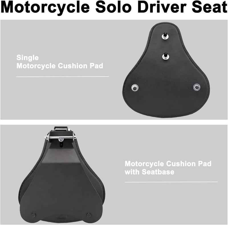 DgNeLai Motorcycle Solo Drive Seat Black Rhombus Leather Bobber Cushion with Mounting Seatbase Spring Bracket Kit Replacement for Harley Davidson Sportster XL 1200 883 48 Chopper Custom - Image 5